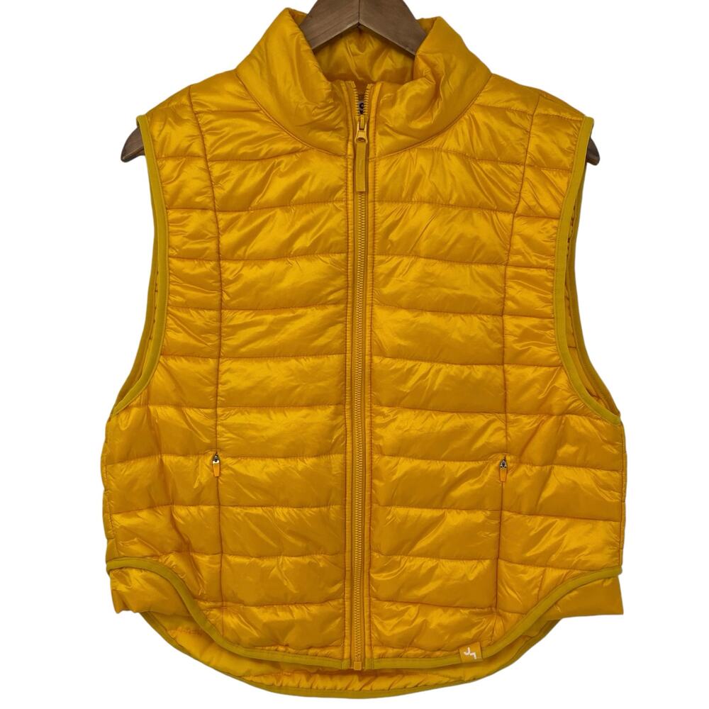 NEW JOYLAB Zip Front Activewear Vest Size Small Golden Yellow Rounded Hem